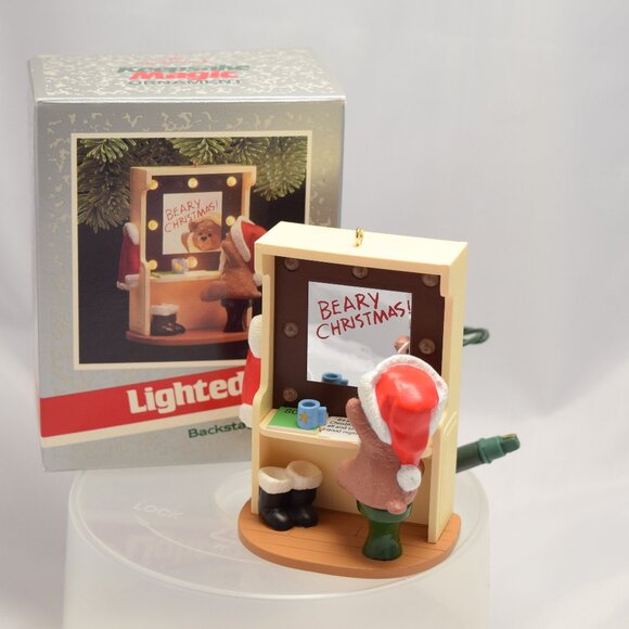 Hallmark Keepsake Ornament Backstage Bear Lights Christmas 1989 Anthropomorphic - Picture 6 of 8